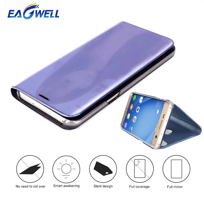 Eagwell зеркальный Прозрачный чехол для iPhone X 6 6s 7 8 Plus с откидной крышкой и подставкой