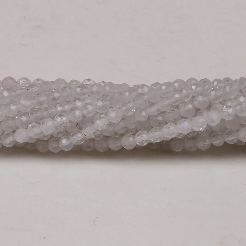 2mm 3mm Natural Blue Moonstone Gemstone Faceted Round Loose Beads DIY Accessories for Necklace Bracelet Earring Jewelry Making | Украшения