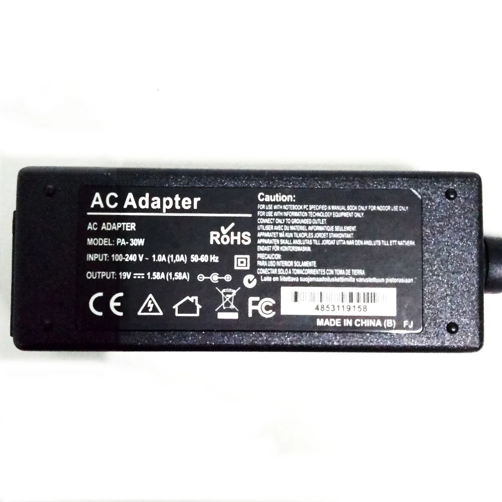PA 30W 19V 1.58A 5 5*1 7mm для Acer Aspire One блок питания ноутбуков нетбуков зарядное
