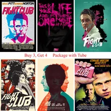 Постеры Fight Club для фильмов белые бумажные принты с покрытием