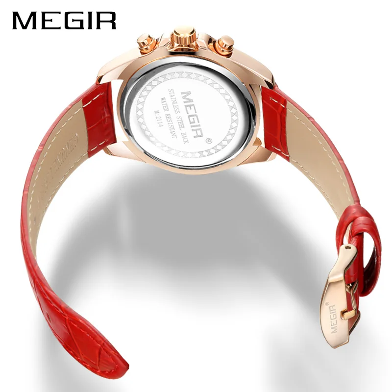 Женские часы лучший бренд класса люкс megir Quartz женские часы-браслет для влюбленных