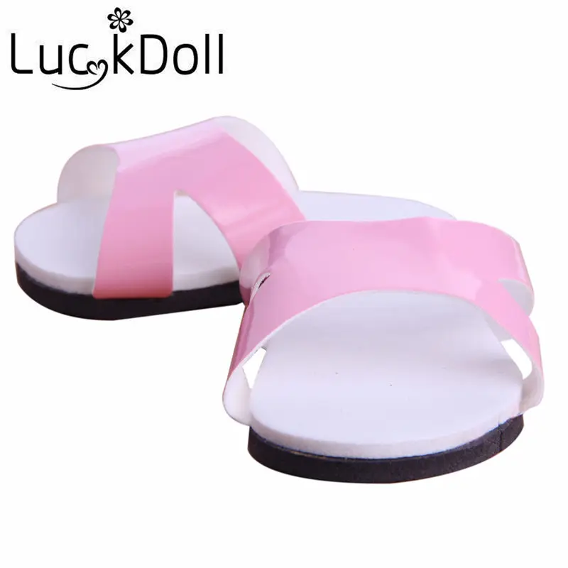 Однотонные симпатичные Тапочки LUCKDOLL подходит для американских кукол 18 дюймов
