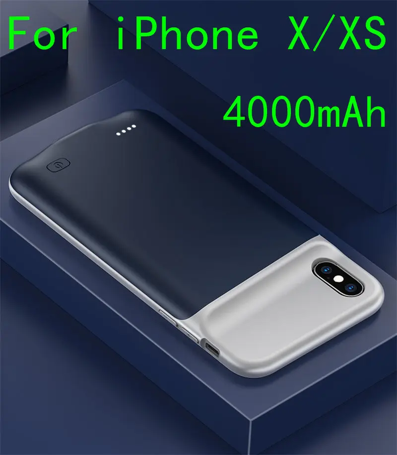 IX-Blue 6500 мАч Тонкий Силиконовый противоударный чехол для зарядного устройства для iPhone XS Max XR X Power Bank чехол внешний блок резервного зарядного устройства чехол - Цвет: IX-Blue