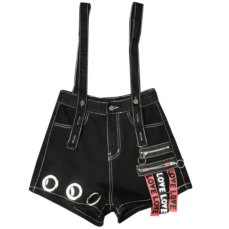 Женские джинсовые шорты на молнии с цепочками и блестками высокой талией