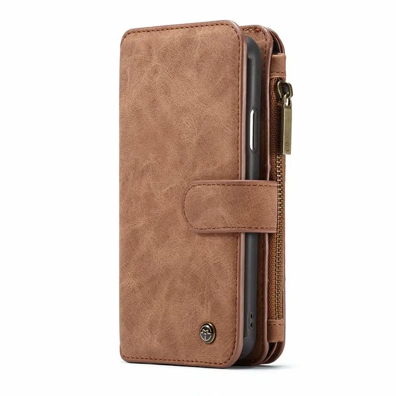 Brown Кошелек чехол для телефона для samsung Note10+ 9 8 S10 e 5g S9 S8 plus S7 Edge Coque роскошный кожаный Fundas Etui Чехлы аксессуары сумка - Цвет: Brown