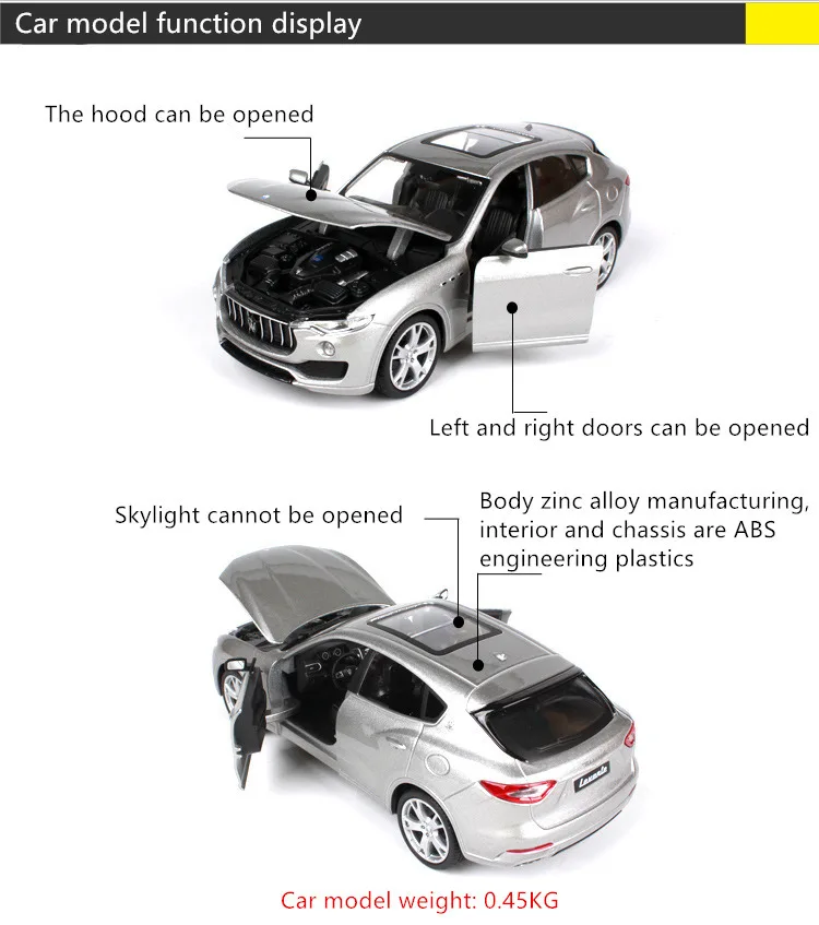 Bburago 1:24 Maserati SUV моделирование сплава Модель автомобиля ремесла украшения коллекция игрушка инструменты подарок