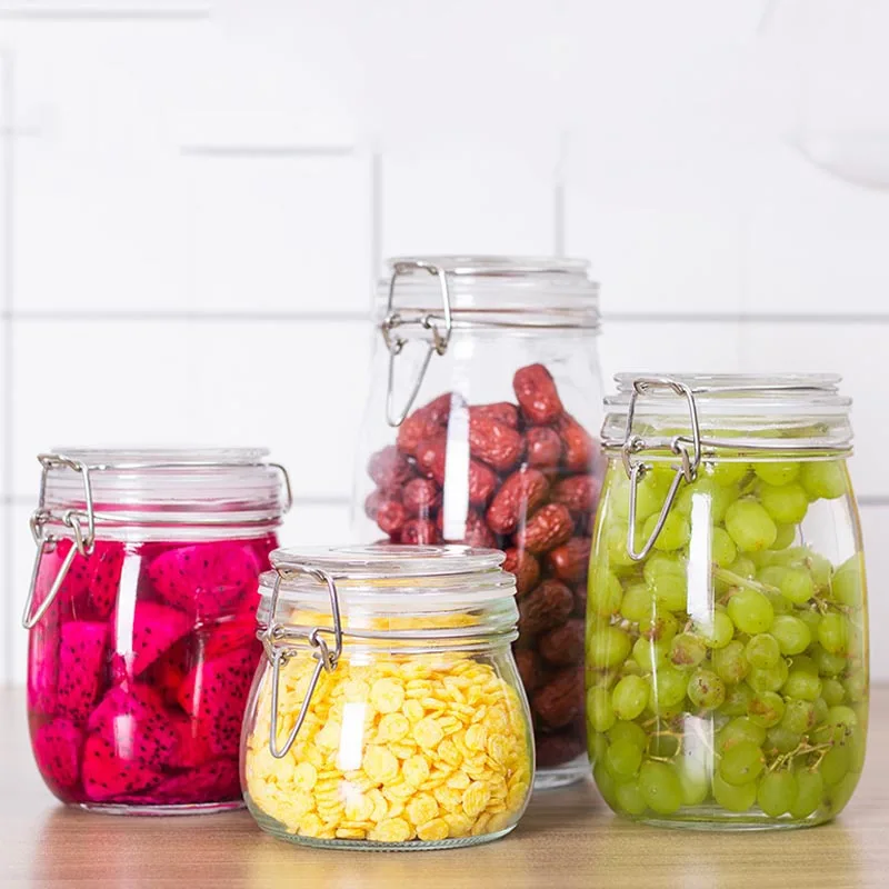 Прозрачная стеклянная банка для хранения с комплектом крышек/кимчи алтарь
