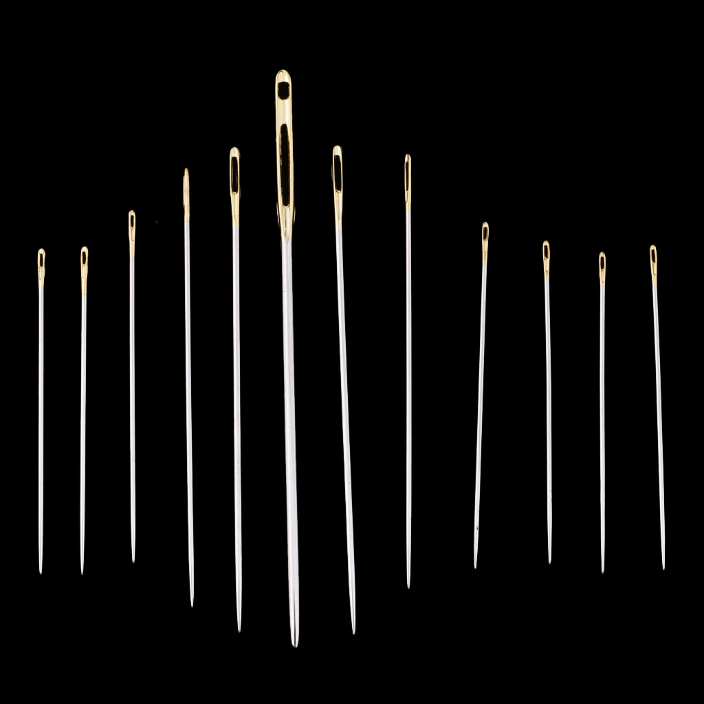 12 шт толстые большие глаза Швейные Threading вышивка ручные иглы для стеганая Darning