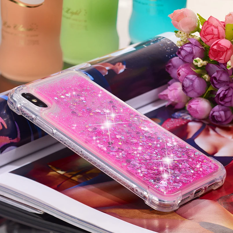 Bling Dynamic Liquid Quicksand Case For iPhone X XS Max XR Soft TPU Glitter Cover 6 6s 7 8 Plus Star Fundas |