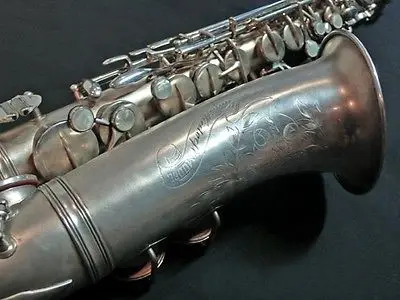 Старинные Holton серебряные альт саксофон руди Wiedoeft модель|saxophone mic|silver plated pendant