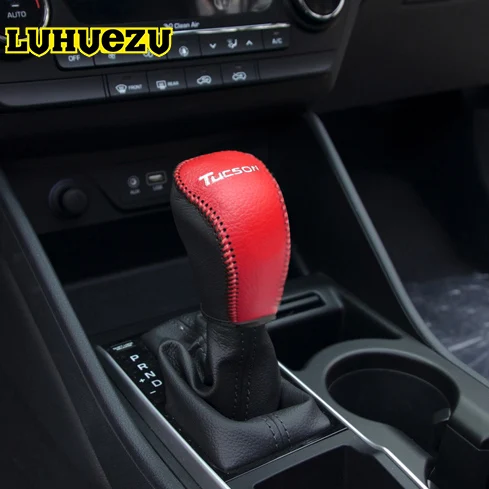Ручное шитье Кожа ручка переключения рулевого механизма автомобиля для Hyundai Tucson