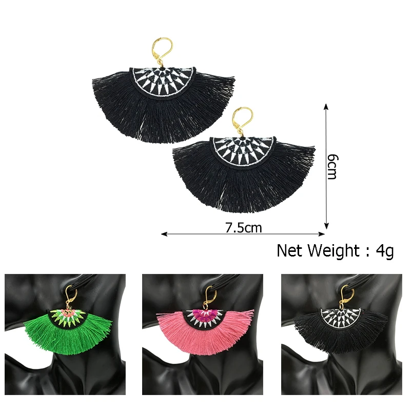 Женские богемные серьги с бахромой MANILAI длинные висячие ручной работы из хлопка