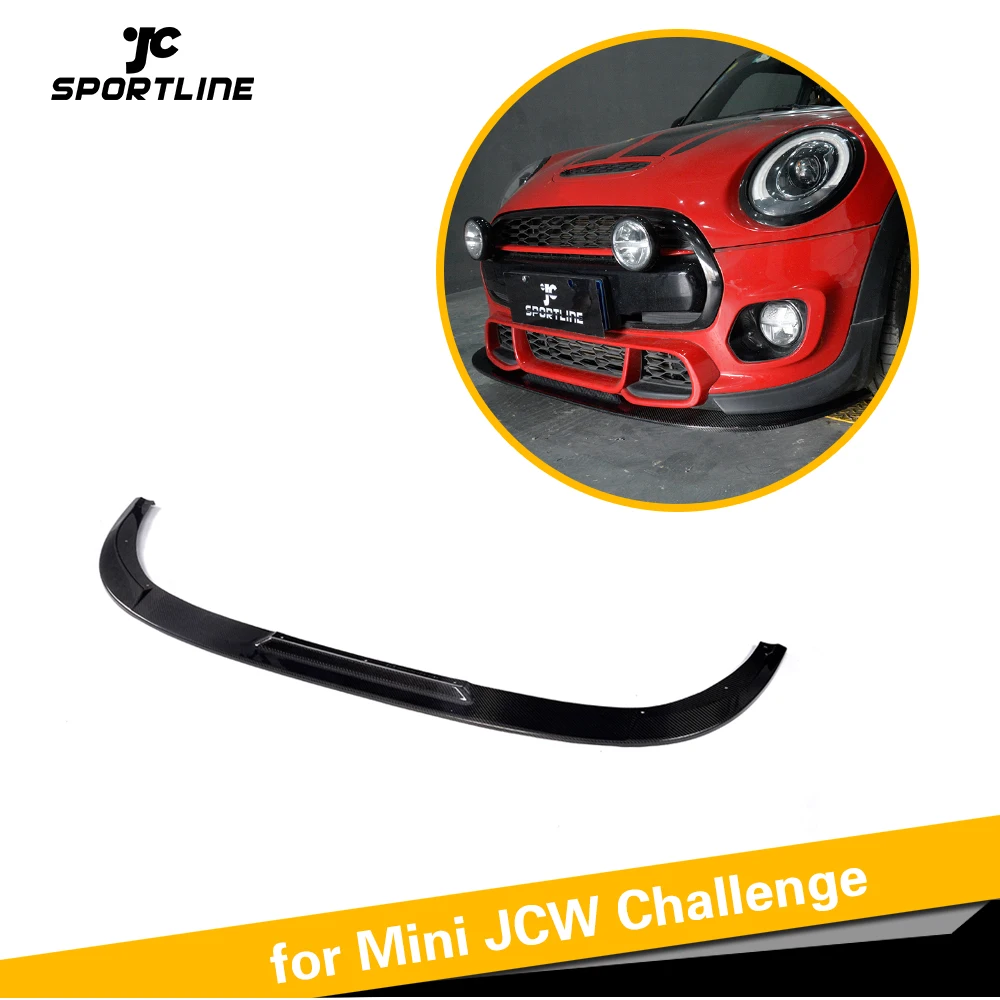 Для Mini JCW вызов- сухой углеродного волокна автомобиль передний бампер спойлер, диффузор