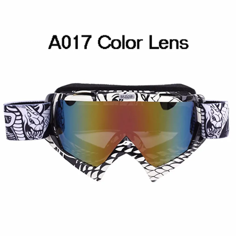 A017 Color Lens Мотоциклетные защитные шестерни гибкий крест шлем маска для лица очки для мотокросса объектив ATV Dirt Bike UTV очки шестерни очки - Цвет: A017 Color Lens