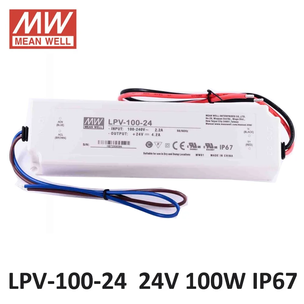блок питания регулируемый MEANWELL LPV 100 24 AC DC Вт 4.2A В СВЕТОДИОДНЫЙ Источник Питания