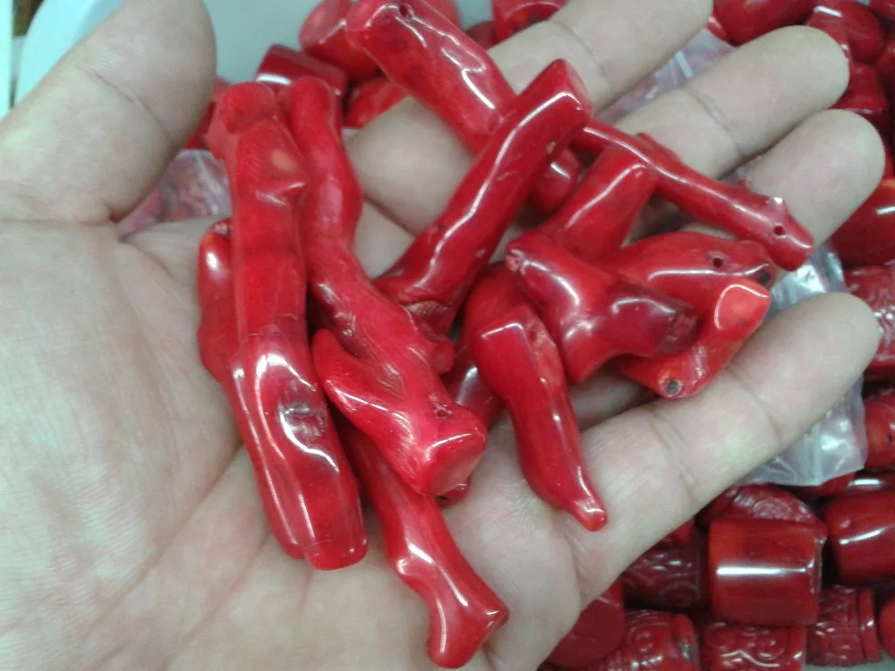 

100g Beautiful Red dyed Bamboo Coral Rough Specimens