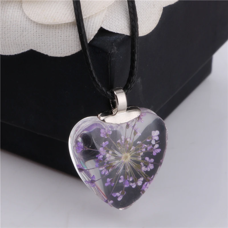 Ожерелья и подвески с высушенными цветами Одуванчик ручной работы сердце