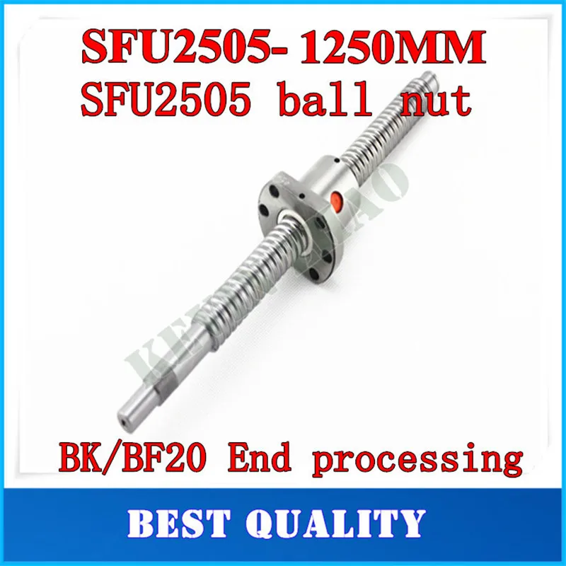 25 мм 2505 шариковый винт свернутый C7 SFU2505 1250 BK20 BF20 Концевая обработка one фланец