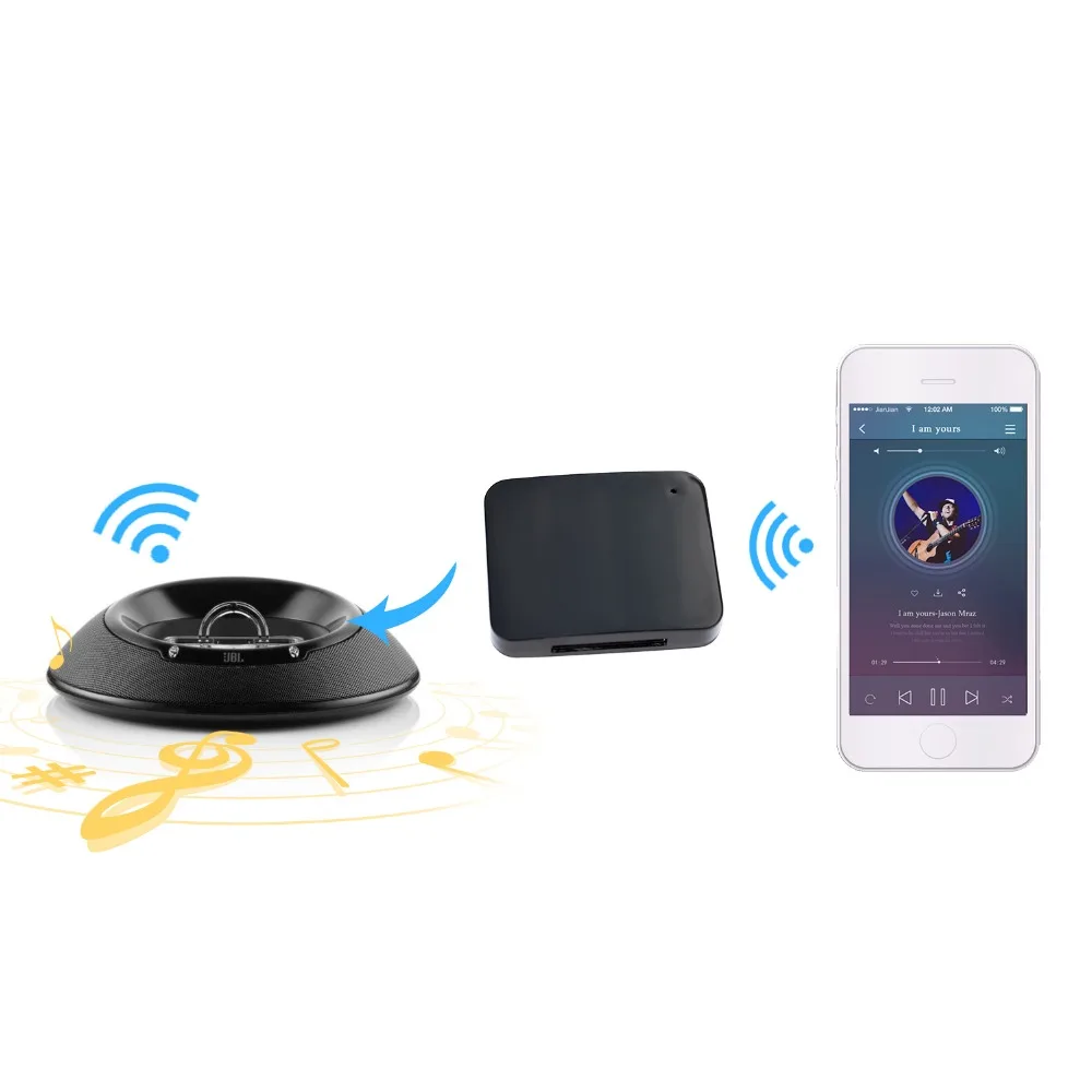 30Pin Bluetooth 5,0 A2DP 30 Pin стерео аудио адаптер беспроводной мини музыкальный приемник для logitech S135i S315i S715i S-0001 динамик
