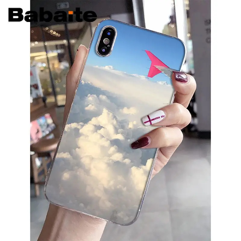 Babaite самолет рассвет самолет прибытие Прозрачный чехол для телефона для iphone XS Max 6 6S 7 7plus 8 8Plus 5 5S XR