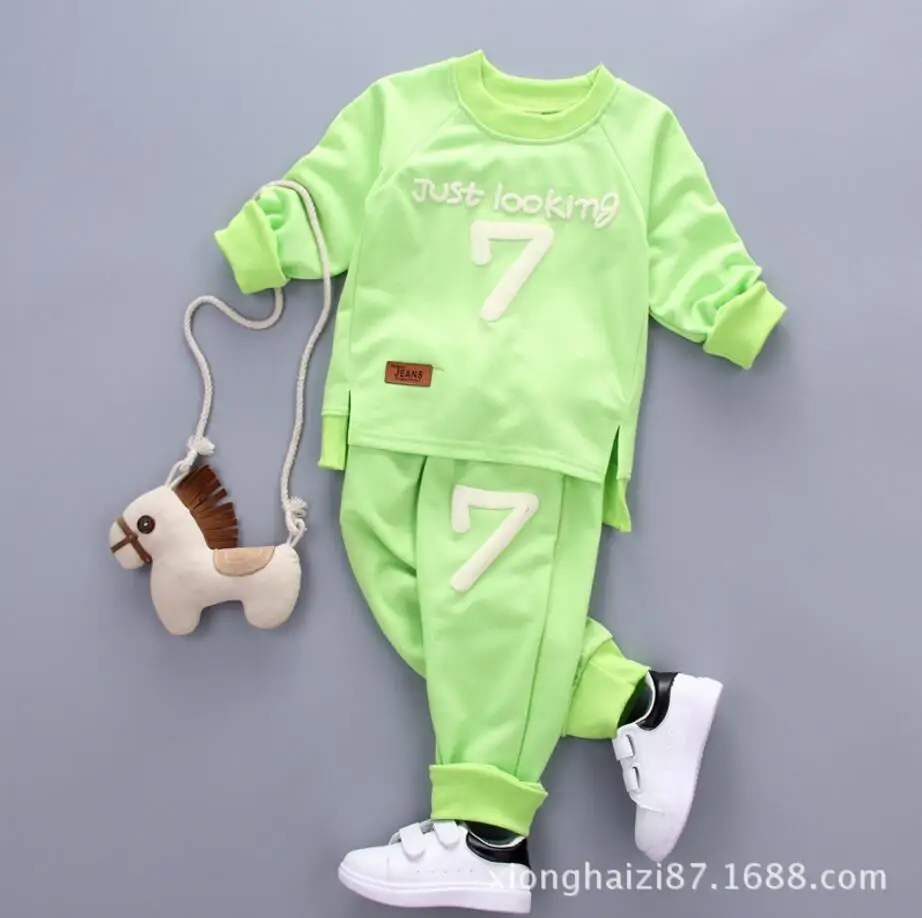 2017 Spring Autumn Baby Boys Clothing Set Casual Sport Letters Tracksuit Infant Toddler Girls Clothes Top T shirt + Pants | Детская