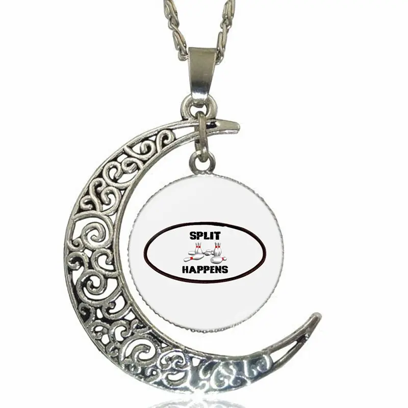 Сплит случается мода стекло кабошон луна кулон ожерелье чокер ювелирные изделия