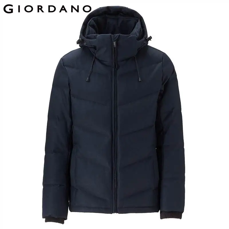 66Blue Giordano мужской пуховик со съёмным капюшоном из натурального утиного пуха,выполнен в двух цветовых вариантах - Цвет: 66Blue