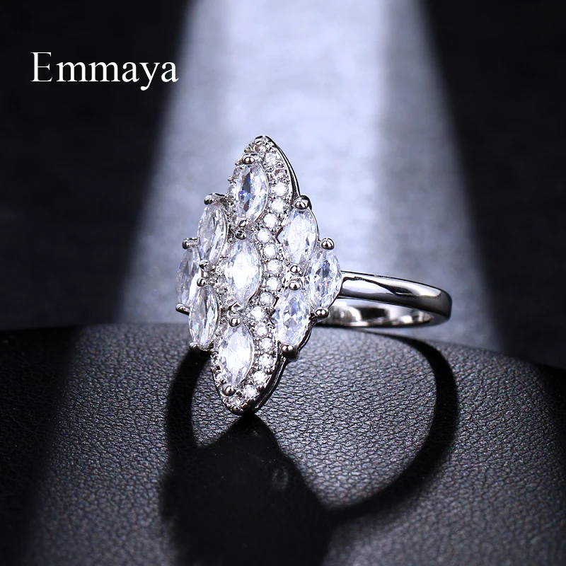 Женские Помолвочные кольца Emmaya серебряного цвета с фианитом AAA ювелирные