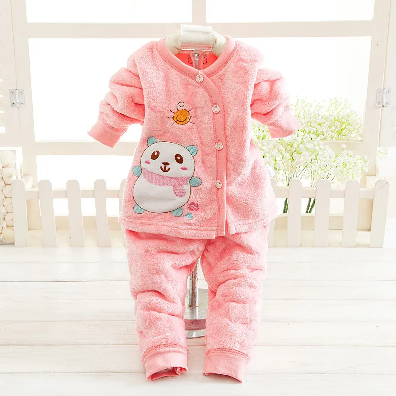 BibiCola autumn newborn baby cardigan boys girl clothes set 2pcs toddler infant warm outfits cartoon tops+pants | Детская одежда и