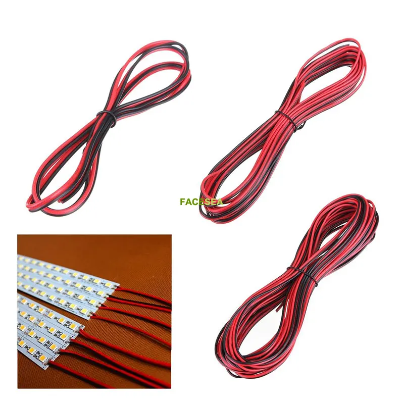 100 м 2Pin Электрический провод кабель-удлинитель 18AWG 20AWG 22AWG светодиодный разъем шнур для одного Цвет Светодиодные ленты свет