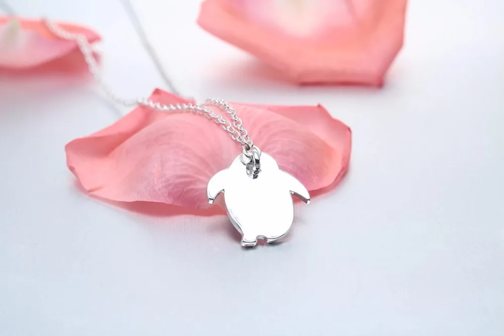 Чандлер милый пингвин синяя эмалированная Подвеска Ожерелье для женщин звено