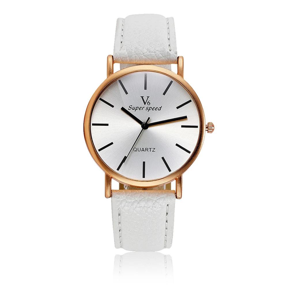 2017 new V6 super speed fashion casual women's wrist watches leather strap ladies analog quartz-watch montre femme hour clock | Наручные