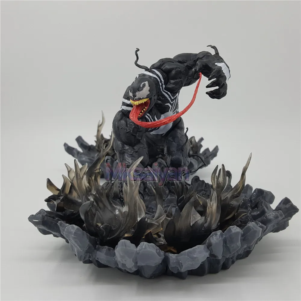 Marvel персонаж Venom Figure180mm DIY светодиодный светильник Lampara черный эффект ПВХ Модель Аниме Человек-паук Веном злодей коллекционная