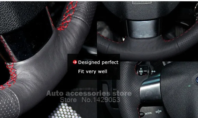 Чехол для Ford Focus с 3 спицами 2,0, чехлы на руль, автомобильный стиль, сделай сам, натуральная кожа, противоскользящие, дышащие Чехлы