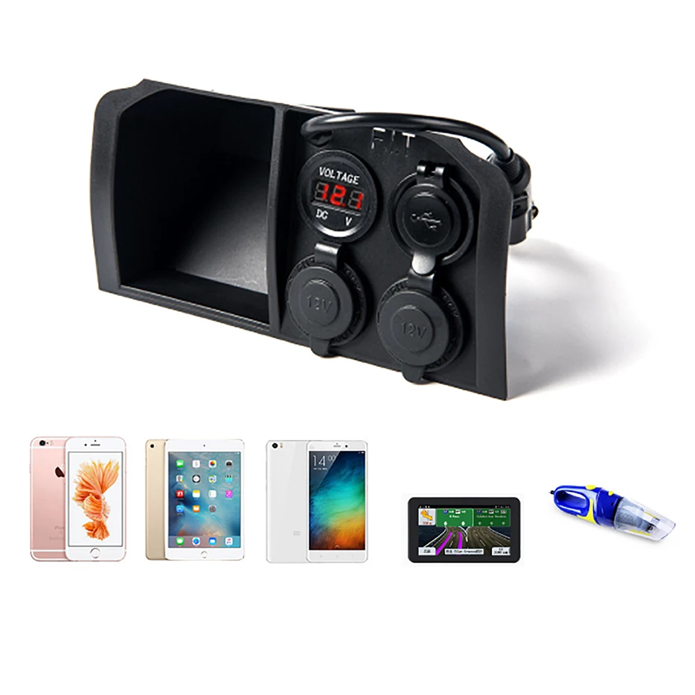 OEM Автомобильный Адаптер зарядного устройства с двойным USB розетка Интерфейс 5V 2.1A+ Напряжение светодиодный Дисплей+ гнездо для автомобильного прикуривателя x2 для Honda Jazz только в том случае