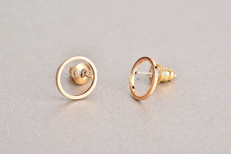 

Jisensp 30pcs/lot Brass Hollow Round Stud Earrings Tiny Round Circle Shape Wholesale Elegant Earring Studs Jewelry E063