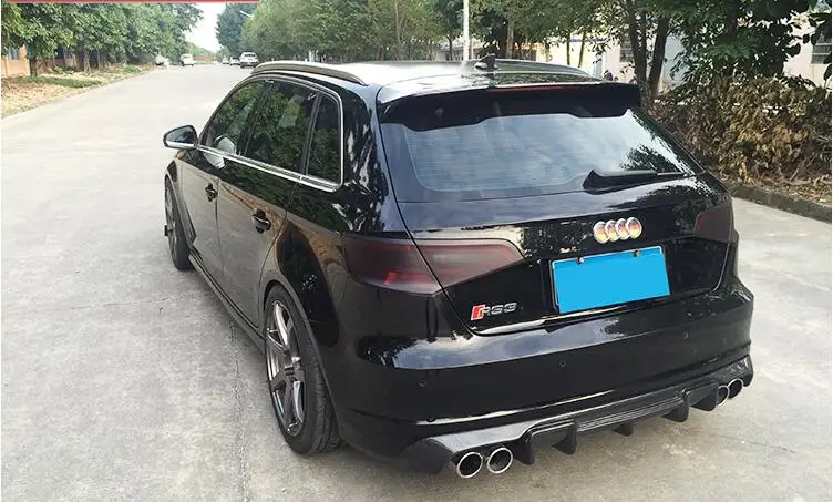 Jioyng углеродного волокна заднего бампера спойлер Диффузор Крышка для Audi A3 S3 RS3 S Line