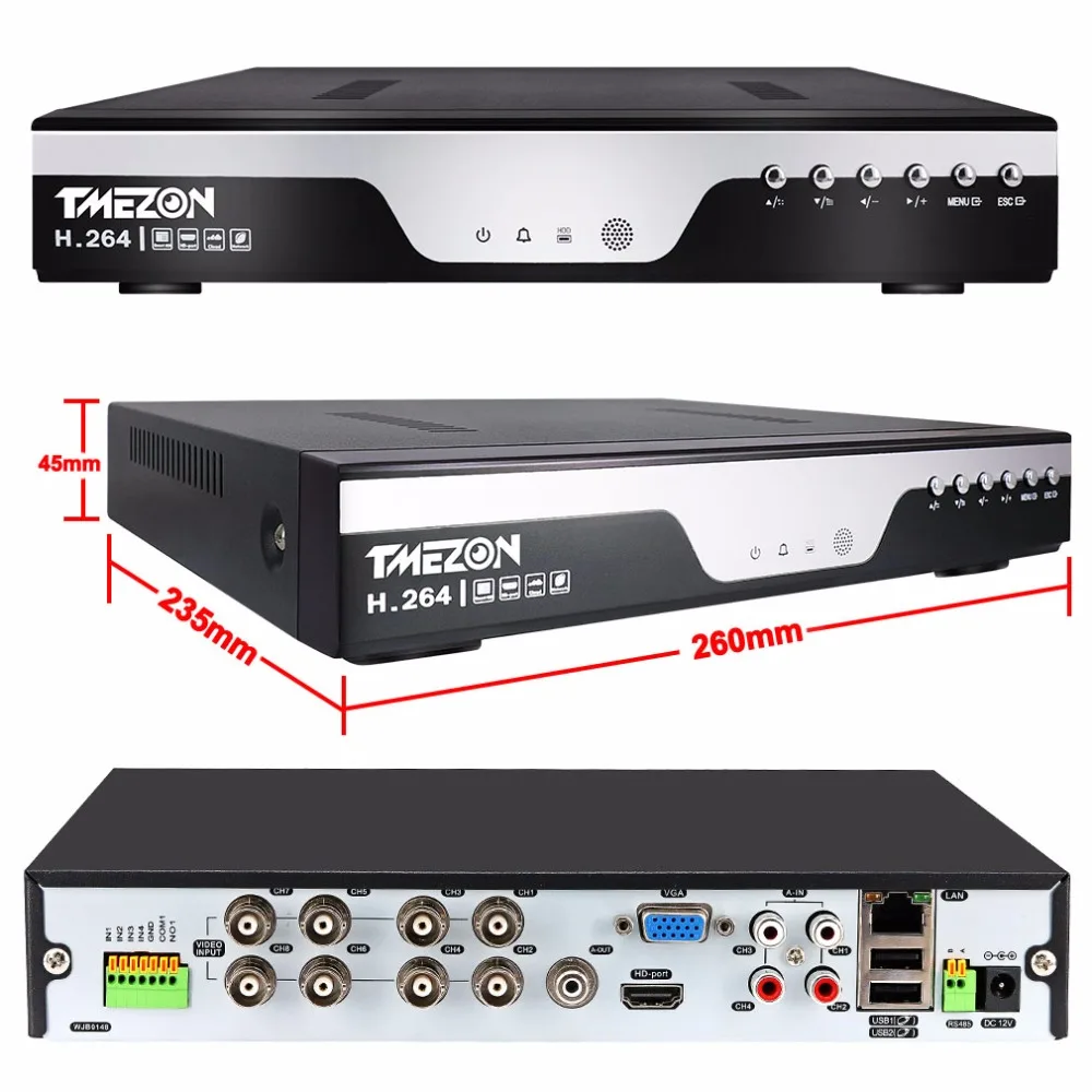 Tmezon HD 8CH 4.0MP DVR NVR HVR видеонаблюдения Видео регистраторы системы 4 шт. 4.0Mp открытый