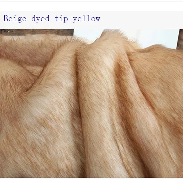 No2 Beige dyed tip y Высококачественный Белый Лисий мех, ворс 3,5 см, ткань с меховым воротником, шарфы, материалы для обуви, 80 см* 20 см/шт - Цвет: No2 Beige dyed tip y