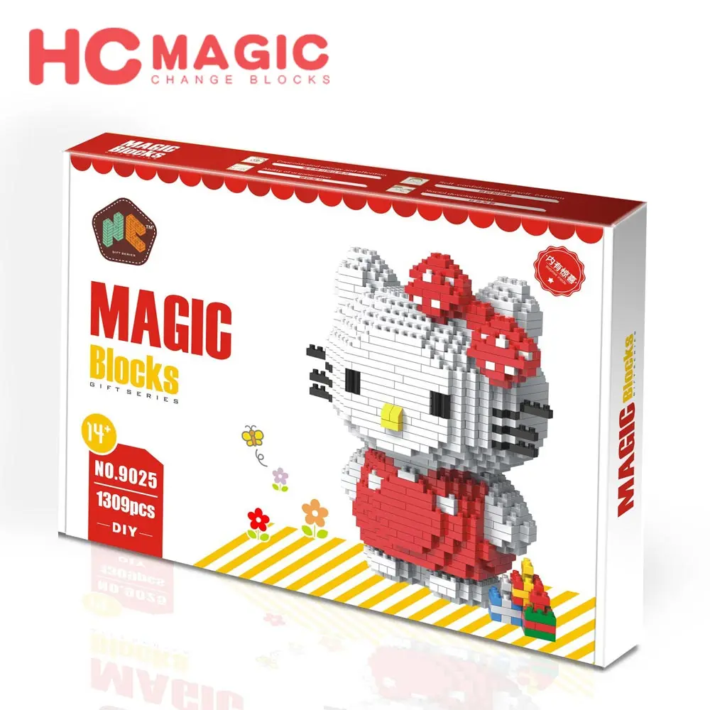 HC MAGIC 9025 алмазные строительные блоки кошка Аниме Фигурки игрушки развивающие