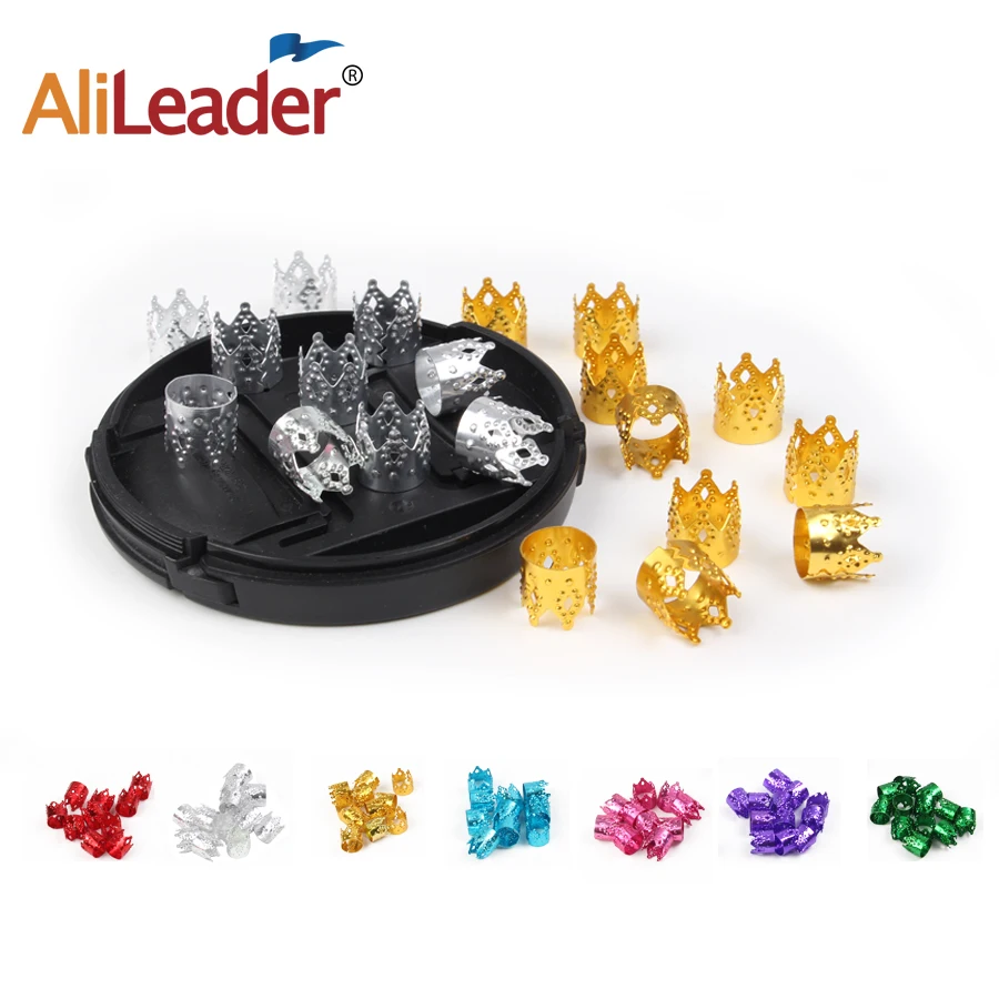 Из Металла Волосы Заплетены страх Dreadlock Бусы Корона выдалбливают дизайн