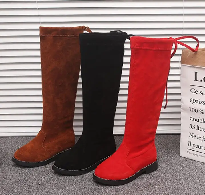 Детские зимние сапоги с мехом модные для девочек длинные принцессы до колена