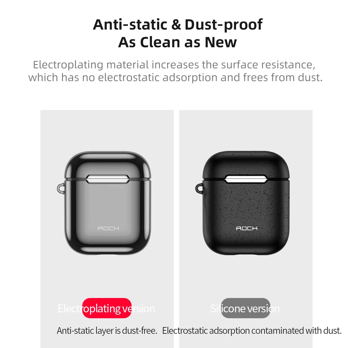 ROCK гальванический защитный чехол для AirPods жесткий наушник оболочка для Apple AirPods 1 2 Чехол с гальваническим покрытием аксессуары