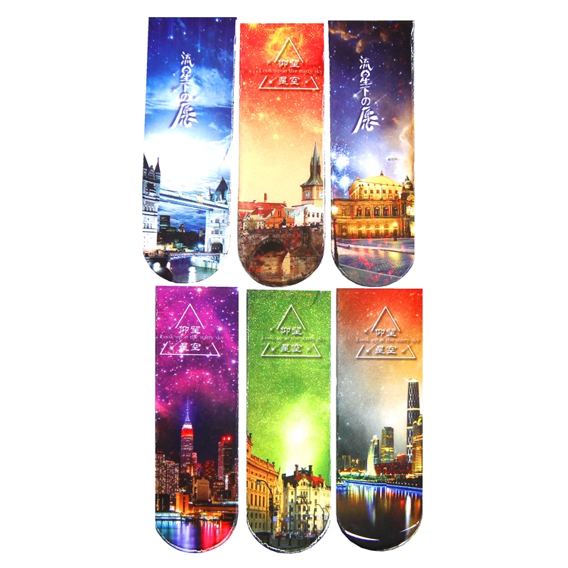 6 шт./компл. двусторонний мультфильм Миньоны смотреть на звезды Закладка магнит