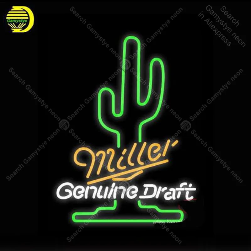 Неоновая вывеска Miller Cactus Настоящая стеклянная трубка ручной работы неоновая