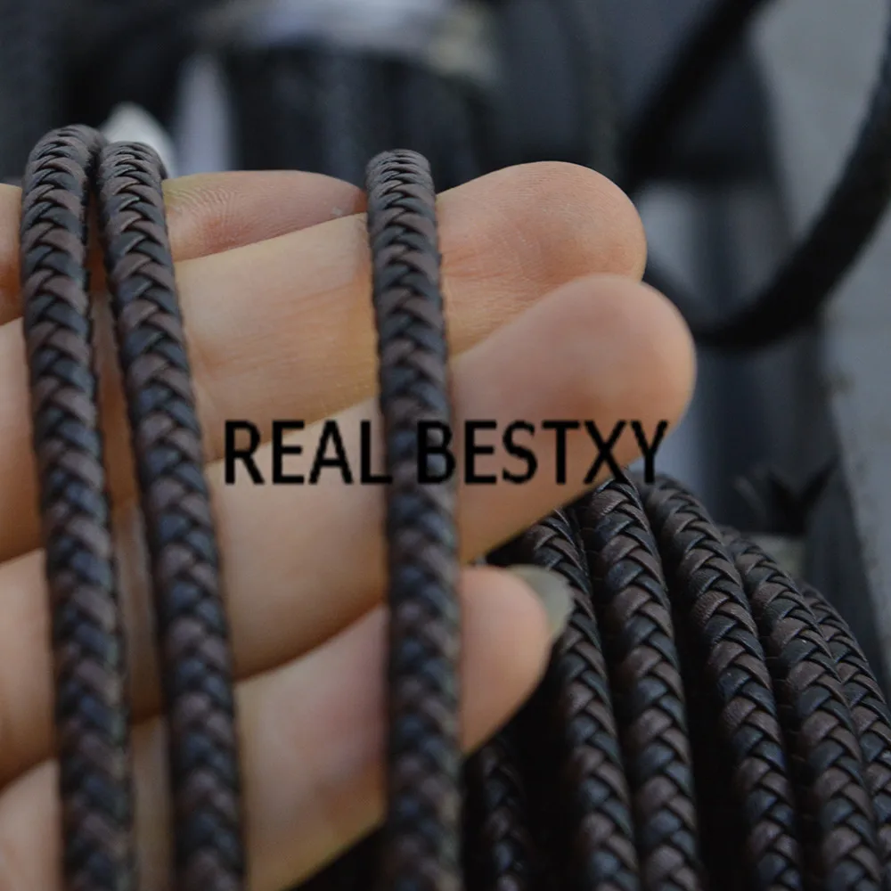 Настоящее BESTXY 5 м/лот супер волоконные кожаные шнуры 5*4 мм черные и коричневые