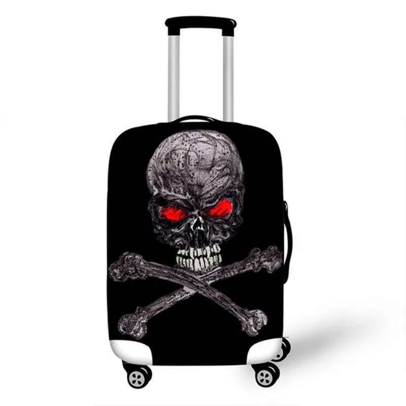 Skull Suitcase Cover Protector For 18-32 Inch Trolley Case Elastic Thick Travel Dust Cover Baggage Luggage Protective Cover - Цвет: V10