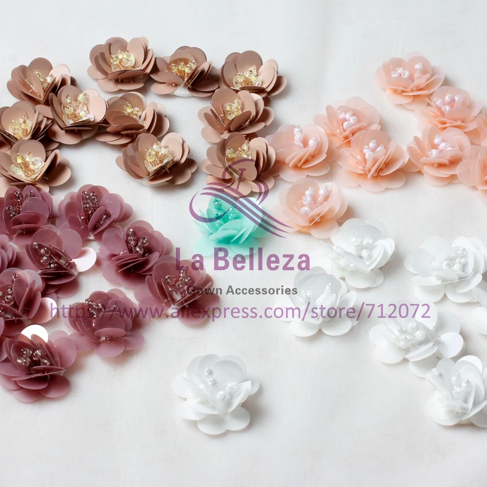 La Belleza Красивая зеленая Роза/розовый/белый/коричневый/зеленый жемчужины, блестки Стразы Цветы одежда аксессуары 20 шт./лот JZ1802