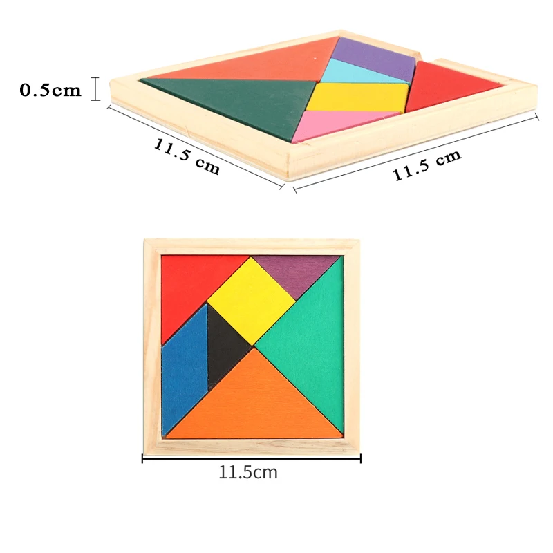 DIY Tangram головоломки деревянная доска танграмма в головоломки деревянные детские геометрические формы головоломки Развивающие игрушки интерактивные для детей новые