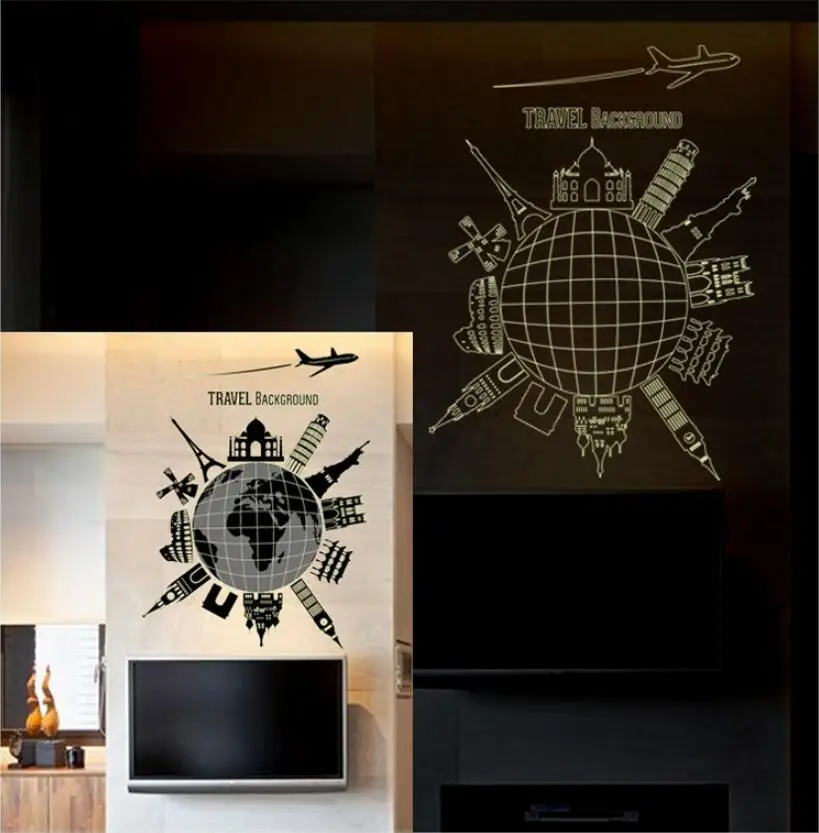 Светящийся Съемный Настенный стикер из ПВХ сделай сам для путешествий светится в